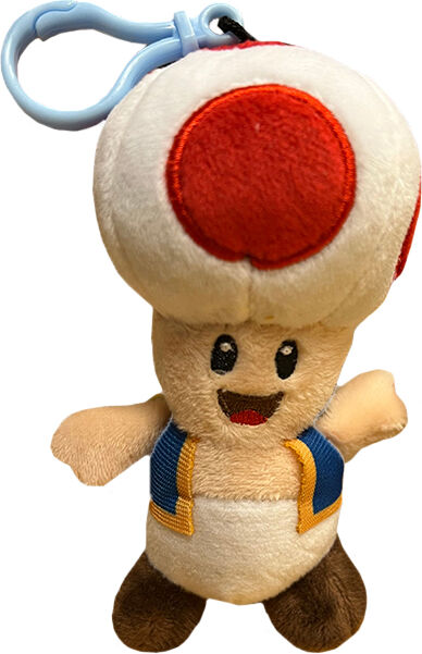 Nintendo Super Mario Plysj Nøkkelring 14 Cm - Toad