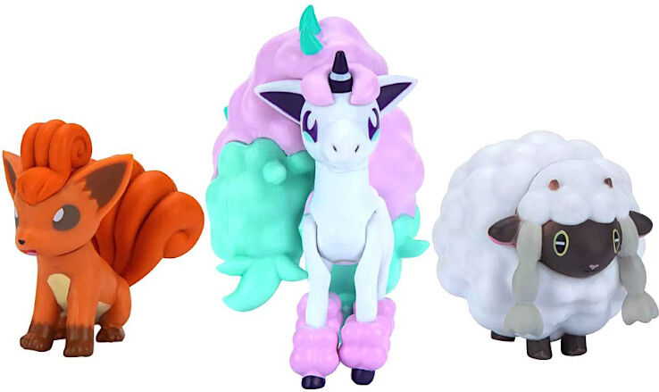 Pokemon Pokémon Battle Figur - Galarian Ponyta, Vulpix, Og Wooloo