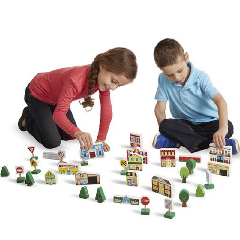 Melissa & Doug - Bygg Din Egen By 32 Deler I Tre