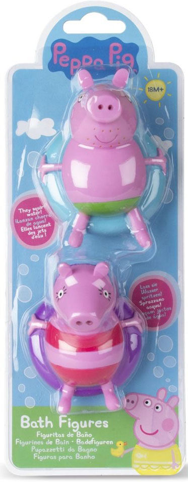 Peppa Gris Badefigurer 2stk- Mamma Gris Og Pappa Gris