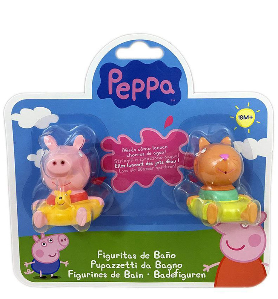 Peppa Gris Badefigurer- Peppa Og Kara Katt