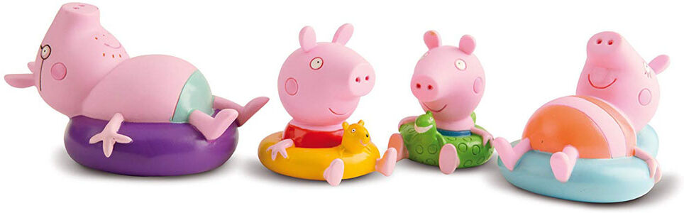 Peppa Gris Badefigurer 4stk- Peppa Og Familien