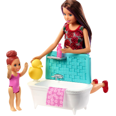 Barbie Skipper Babysitters - Badetid Lekesett M/ Dukke