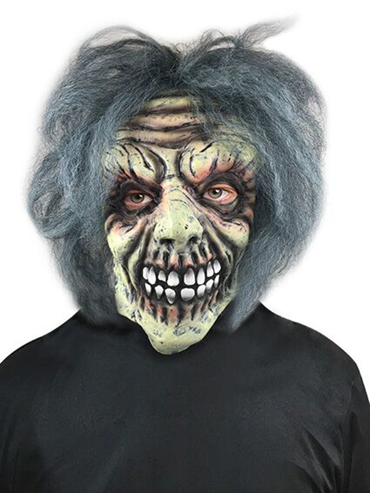 Halloween Zombie Maske Med Hår - Voksen