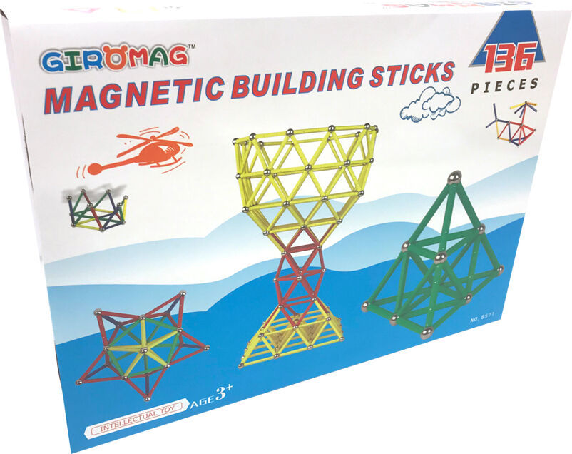 Giromag Magnetisk Byggesett - Magnastix Super 136 Deler