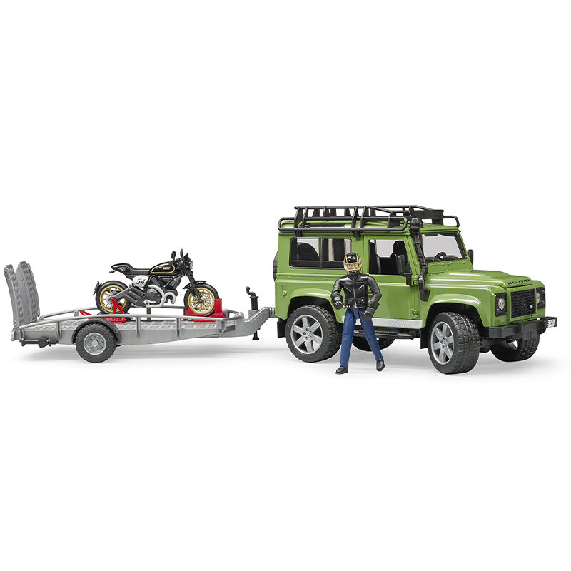 Bruder Land Rover Defender Med Scrambler Ducati