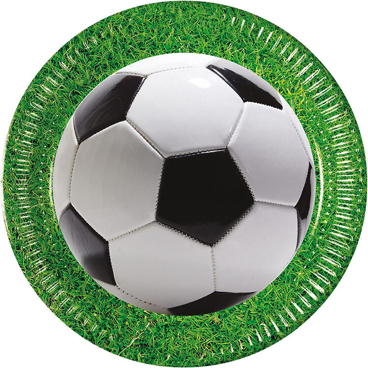 Fotball Papptallerken 23 Cm - 8 Stk