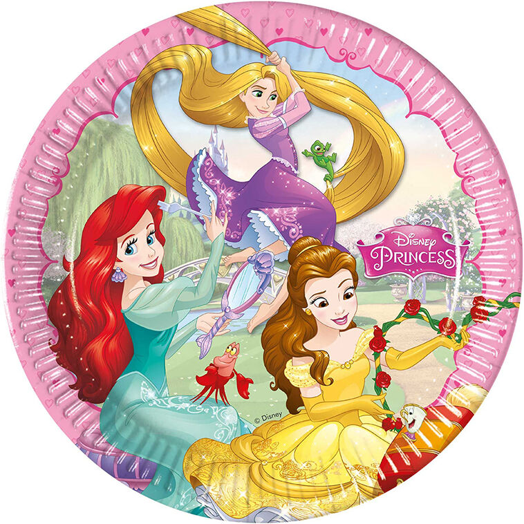 Disney Prinsesse Papptallerken 23 Cm - 8 Stk