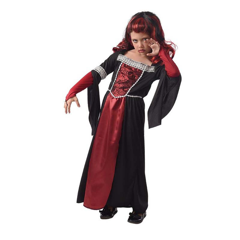 Halloween Vampyr Kjole Kostyme - Small 4-6 År