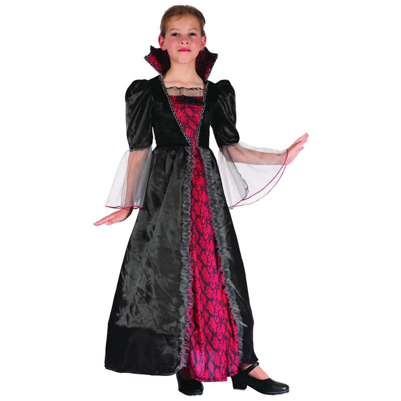 Halloween Vampyr Dronning Kostyme - Medium 6-8 År