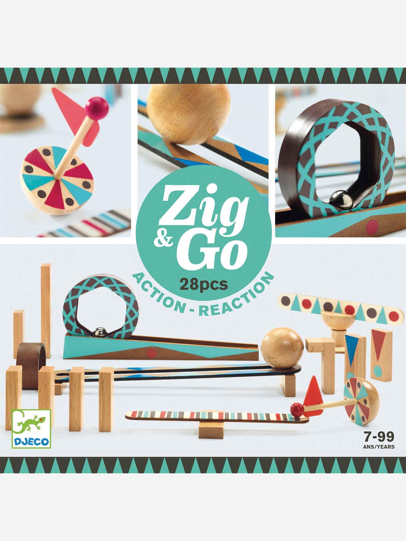 DJECO Zig & Go conjunto de 28 peças da DJECO castanho