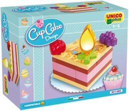 Unico Blocos de Encaixe Bolo Aniversário Cup Cake Design (Idade Mínima: 1 - 14 Peças)