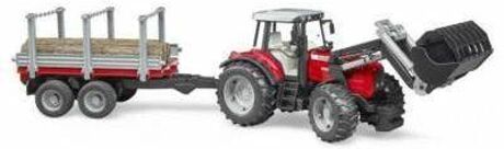 Bruder Veículo Massey Ferguson 7480 e atrelado florestal