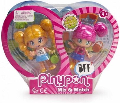 Famosa Boneca Pinypon - Pack 2 Melhores Amigas Menina Com Cabelo Louro E Cabelo Rosa