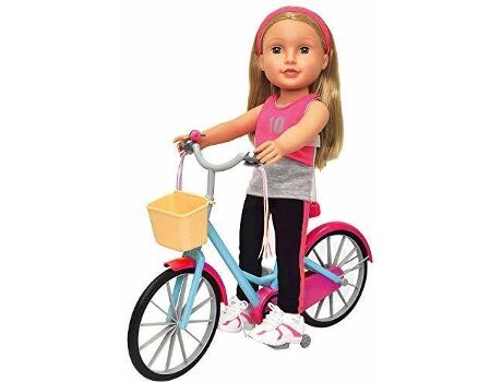 The New York Doll Collection Boneca Bicycle with Streamers & Basket (Idade Mínima: 4 Anos - 17.32x13.54x5.51 cm)
