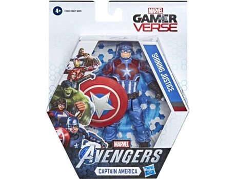 Avengers Figura de Ação Captain America Shinning Justice Gamer Verse (Idade Mínima: 4 anos)
