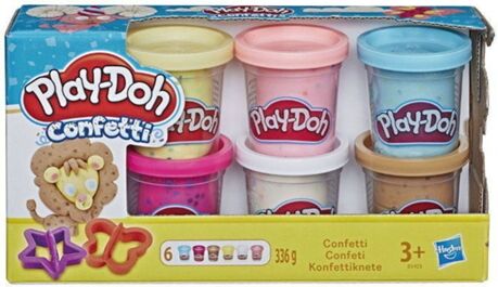 Hasbro Plasticina Play-Doh Pack 6 Cores + Confettis