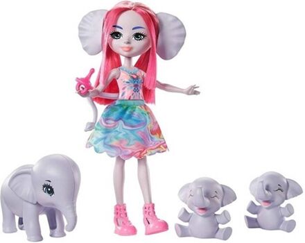 Mattel Boneca Enchantimals Esmeralda Elephant e Familia (Idade Mínima: 3 anos)