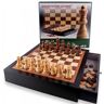 Aquamarine Games Chess and checkers in black wooden case