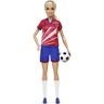 Mattel Barbie futbalová bábika Barbie v červenom drese