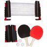 Trademark Innovations Tragbares und leichtes Tischtennisspiel-Set (rot)