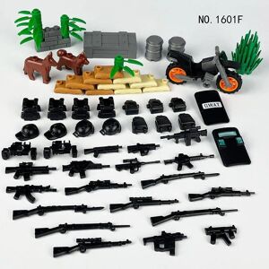 Goodluckygirl WW2 Military Parts Scene DIY Mini Motorcycle Dog Sandbag Weapon Building Blocks Bricks Toys Gifts