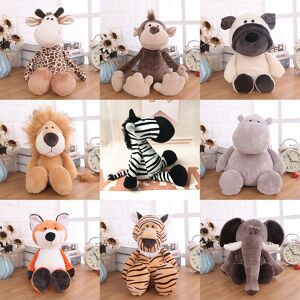 Ddi88 25cm Cute Forest Plush Toy Children Sleeping Mate Jungle Stuffed Lion Tiger Elephant Dog Giraffe Raccoon Monkey Kawaii Doll