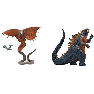 MonsterVerse MNG01710 Godzilla vs Kong 6" Hollow Earth Monsters Warbat w/Osprey & MN100000 6" City of Destruction Godzilla (2014) with Tank, Single, Multi Colour