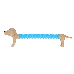 Generic Sensory Toy , Dog Design Colorful Plastic Exploding Tube Fidget Toy Development Promotion for Kids (Light Khaki)