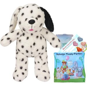 Splodge Teddy Parties Dalmatian Dog - Soft Plush Toy - 16 inch / 40cm - Build your own Teddy Bear Making Kit - no sew (Basic Kit)