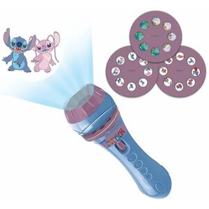 Lexibook LTC050D Disney Stitch, Torch Light and Projector with 3 Discs, 24 Images, Create Your own Stories