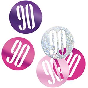 Unique 83858 Pink Number Cutout Confetti-5 oz 1 Pack, Age 90