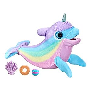 Hasbro FurReal Wavy the Narwhal Interactive Animatronic Plush Toy, Electronic Pet, 80+ Sounds and Reactions, Rainbow Plush, Ages 4 and Up
