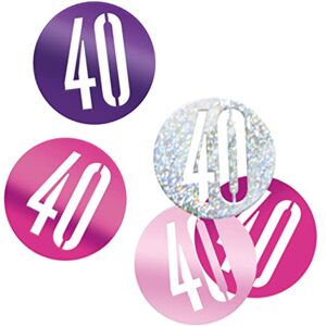 Unique 83853 Pink Number Cutout Confetti-5 oz 1 Pack, Age 40