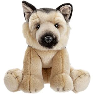 VFM e-Store VFM - Premium Alsatian Dog Plush 30cm German Shepherd Soft Toy Super Cute & Fluffy Puppy Luxury Lifelike Stuffed Animal Teddy - Natural World Collection