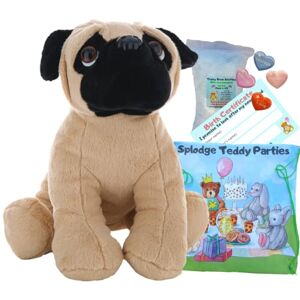 Splodge Teddy Parties Pug Dog - Soft Plush Toy - 16 inch / 40cm - Build make your own Teddy Bear Kit - no sew