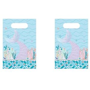 Amscan 9914388 Mermaid Tales Paper Lootbags- 16 Pack