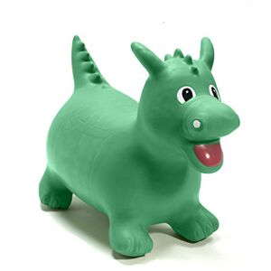 Happy Hopperz Inflatable Bouncy Animal Ride-On Toy, Pump included, Green Dragon, 12mths - 2.5yrs (less air) and 2.5yrs - 5yrs (full air)