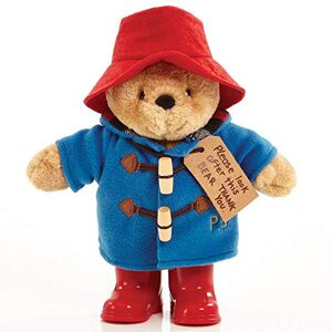 Rainbow Designs Classic Paddington Bear with Boots - 25cm Standing Plush Character - Soft & Cuddly Paddington Teddy Bear with Iconic Duffle Coat, Bush Hat & Shiny Red