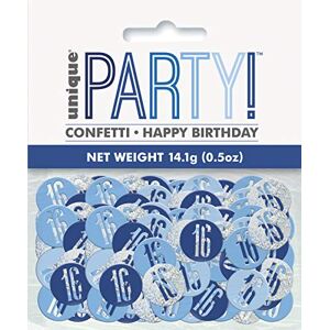 Unique 83836 Blue Prismatic 16th Birthday Confetti, 5 oz 1 Pack, Age 16