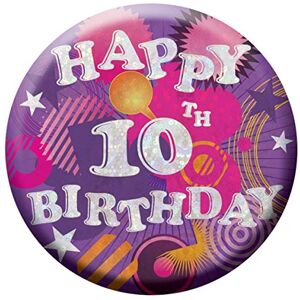 amscan Holog Happy 10th Birthday Small Badge Party Accessory