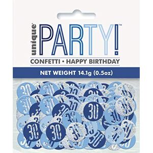 Unique 83839 Blue Prismatic 30th Birthday Confetti, 5 oz 1 Pack, Age 30
