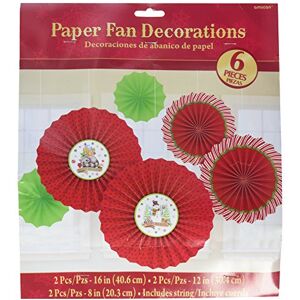 amscan 241315 Paper Fans Winter Friends (6 Piece) -20.3cm-40.6cm-1 Pack