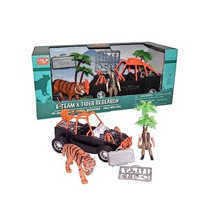 Wild Republic 16826 E-Team X Set Tiger Rescue Playset, Action Figure, Animal, Vehicle, Accessories, Gifts for Kids