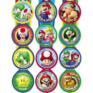 amscan (PKT) Super Mario Mini Award Medals (12 pk)