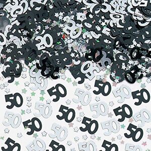 amscan 9900482 Confetti num 50 BL/SIL 14g met