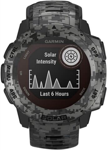 Refurbished: Garmin Instinct Solar GPS Smartwatch - Camo Graphite, B