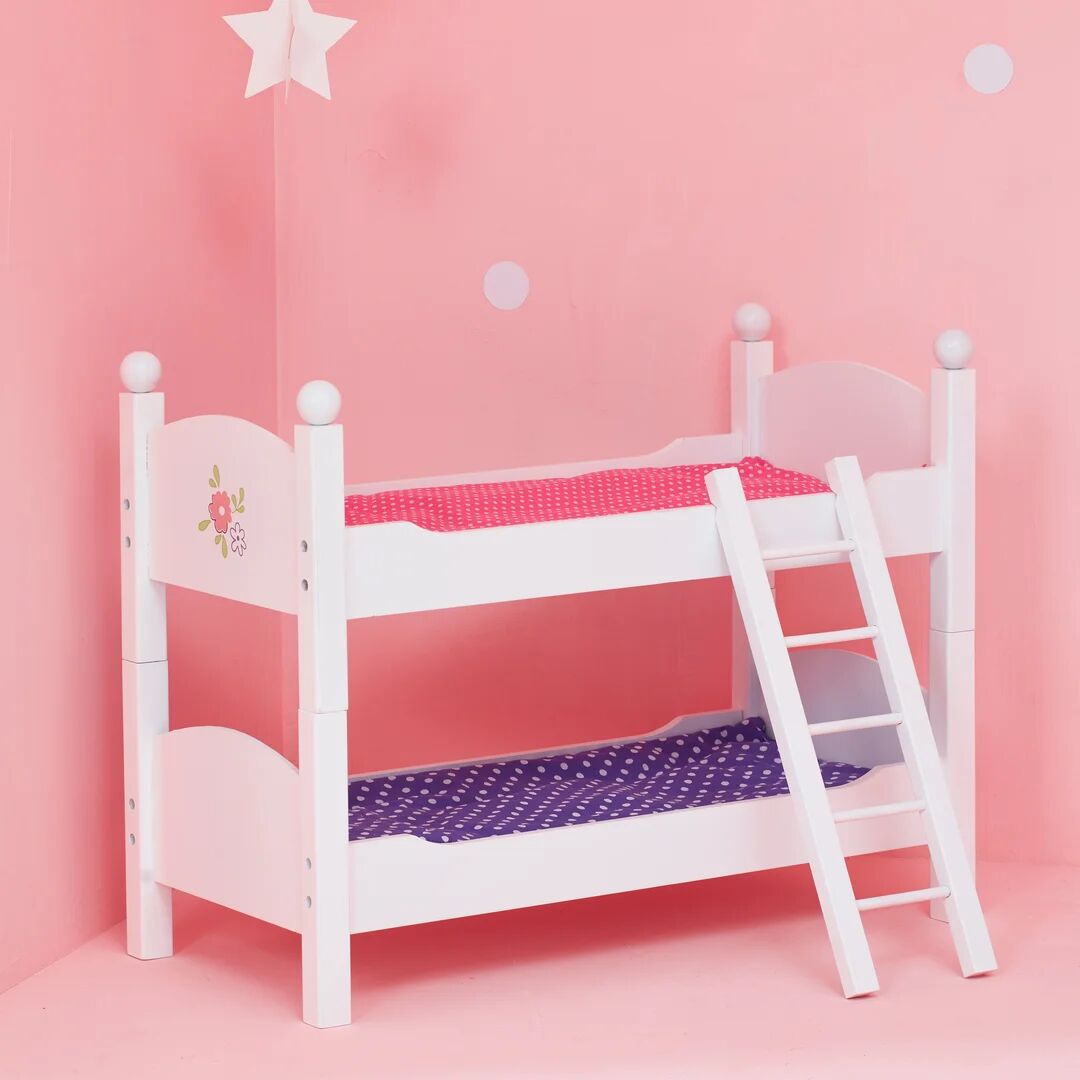 Teamson Kids Dollhouse Bunk Bed brown/white 43.5 H x 27.0 W x 50.8 D cm