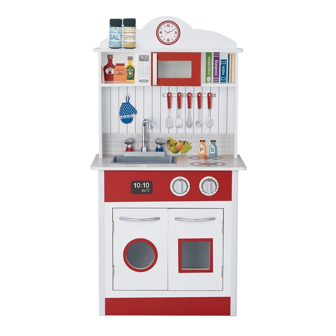 Teamson Kids Kitchen Set red/white 88.27 H x 29.84 W x 48.26 D cm