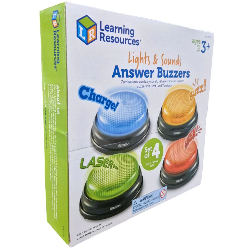 Lights and Sounds Answer Buzzers (Set of 4) By Learning Resources - Ages 3+ - Educational Toys Learning Resources